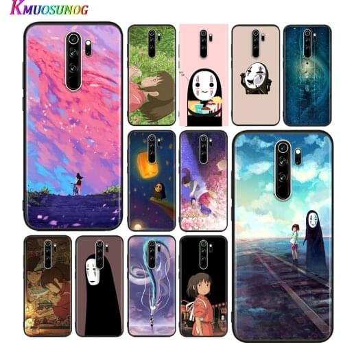 Silicone Cover Anime Spirited Away For Xiaomi Redmi Note 10 9 9S Max 8T 8 7 6 5 Pro 5A 4X 4 Black Phone Case