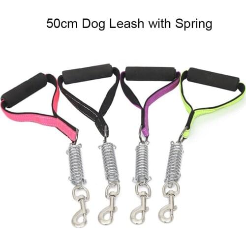 Reflective 50cm Long Nylon Dog Leash Super Strong Dog Collar Lead For Medium Large Dogs with Spring Anti Pull Leash Dropshipping