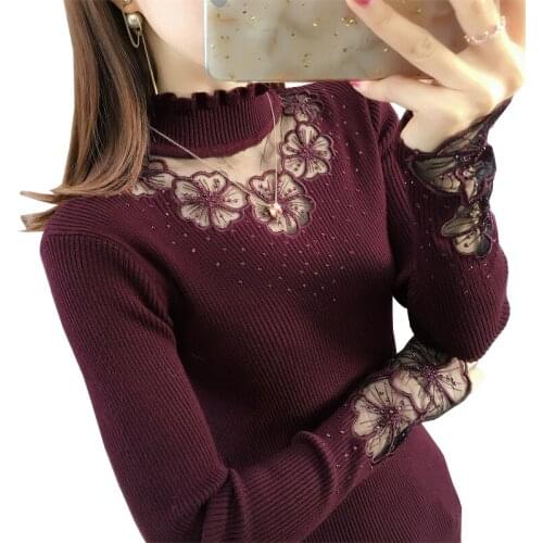 Womens Ruffles Turtleneck Sweater Women Fashion Jersey 2021 New Spring Autumn Lace Pullover Female Sweater Jumper Truien Dames