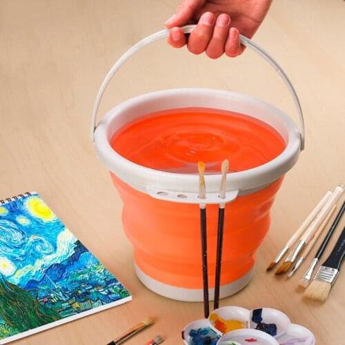 Pen washing bucket foldable multifunctional silicone large for students portable color watercolor gouache art painting tools