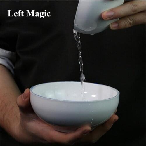 Water from Above Bowls (White,Dia 13.5*H5.5cm) Magic Tricks Stage Illusion Gimmick Props Comedy Empty Double Bowl of Water Magia