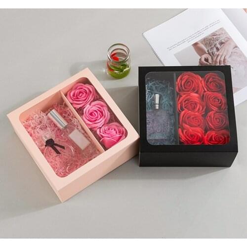 Pull-Out Transparent Portable Flower Box Preserved Flower Gift Packaging Box Florist Supplies Folding Gift Packaging Box