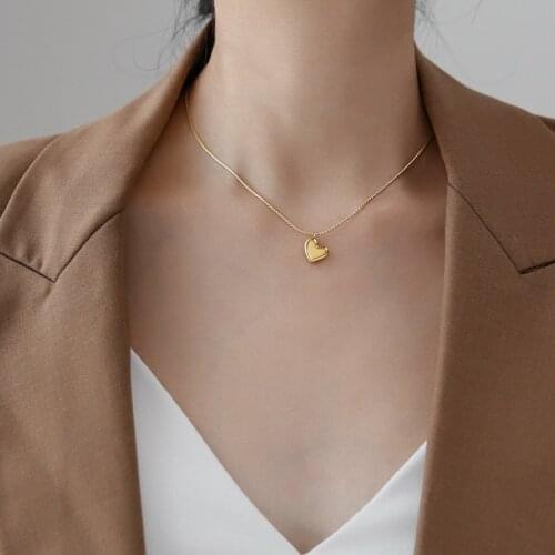 YUN RUO Not Fade 18 K Gold Plated Simple Heart Pendant Necklace Fashion Sexy Titanium Stainless Steel Jewelry Woman Accessory