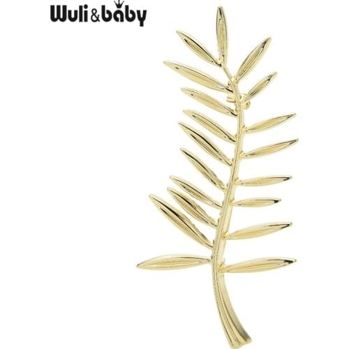 Wuli&baby Big Leaf Winter Women Sweater Brooch Pins Gift 2021 Fashion Jewelry Brooches Leaves Badge New Design