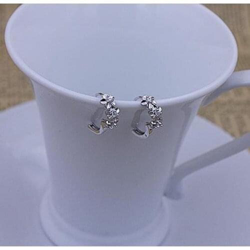 Hot Fashion Silver Earrings Jewelry Camellia Earrings Female Fashion Plum Earrings Jewelry Wholesale Sterling Silver Earrings