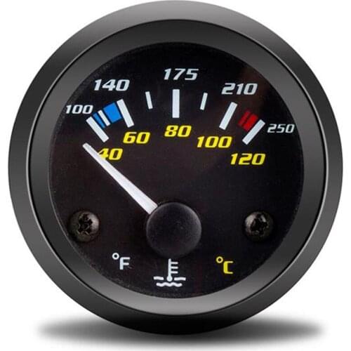 2 in 1 Car Dual Analog Water Temp Gauge 2" 52mm 40~120 Celsius 100~250 Fahrenheit Temperature sensor 12V Auto Instrument racing