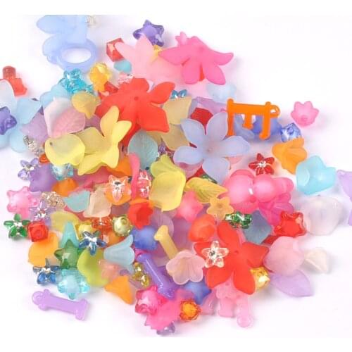 25g Mixed style Frosted effect Acrylic Spacer Beads For Jewelry making for Send 1 meter elastic rope YKL0790