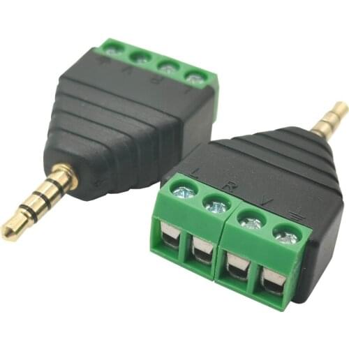 3.5mm 4pole AUX Audio Jack Male Stereo Sound Track Plug Solderless Connector DIY Screw Lock Cable Adapter for audio video