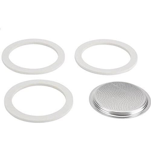 50ML Replacement Gaskets and Filter for 1 Cup Moka / Break / Dama / Mini Express Espresso Makers