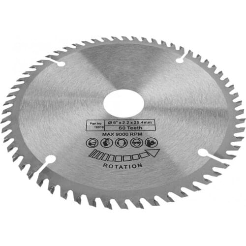 6in (148mm) 60 Teeth Carbide Circular Cutting Disc for Steel Aluminum Wood Plastic Woodworking Cutting Tool