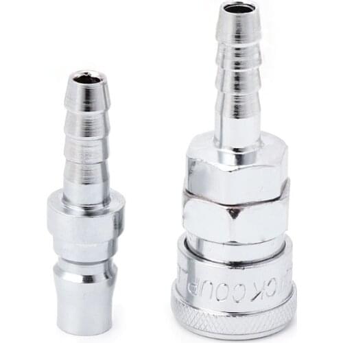 2 Pcs Pneumatic Air Line Hose Adapter Quick Release Hitch Connector Compressor Air Line Connections to 8mm Pneumatic Hose Parts