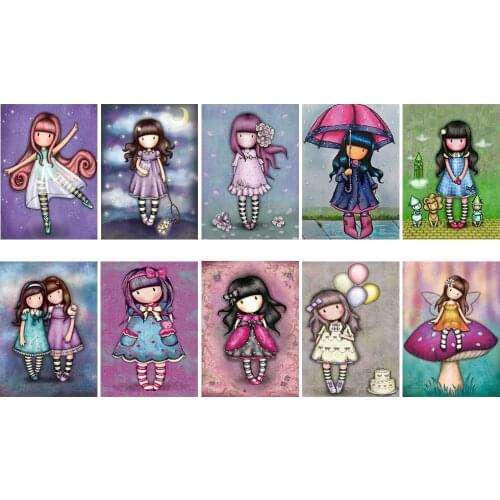 5D DIY Diamond Painting Full Square Drill Goreth Doll Series Picture Cartoon Series Home Decoration Gift Hanging Painting 30x40