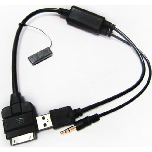 Auto car USB 35cm AUX audio jack data connection car charger phone Adapter for BMW for iphone 4 4S Car Charge