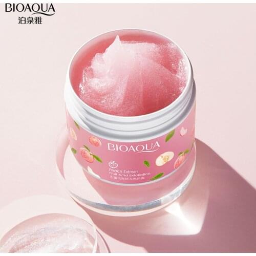 Bioaqua Peach fruit acid scrub clean pore water tender moist improve dry moisture to keratin