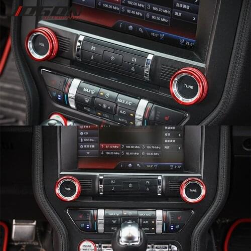 For Ford Mustang 2015-2019 Center Console Volume Tune Air Condition Switch Knob Control Button Headlight Cover Car Accessories