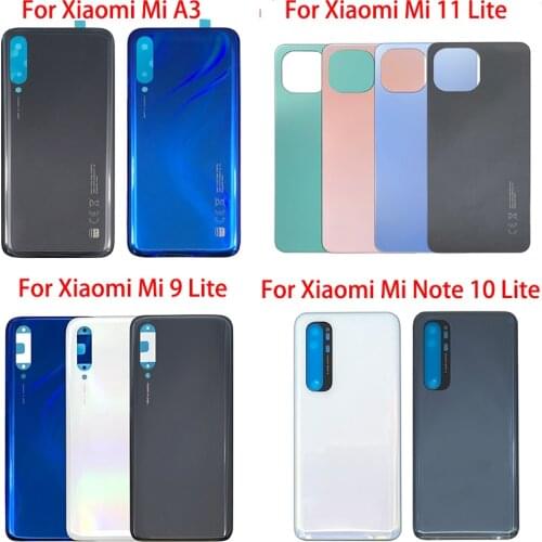Original New Back glass Cover For Xiaomi Mi A3 Back Door Replacement Battery Case Rear Housing Cover Black
