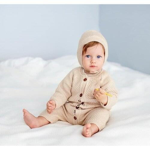 Baby knit Rompers Knitted autumn Newborn Boys Jumpsuits Clothes winter Long Sleeve Toddler Sweater Children Overall