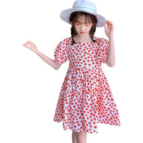 Dresses For Girls Floral Girl Child Dress Summer Dress For Kids Casual Style Kids Costume 6 8 10 12 14