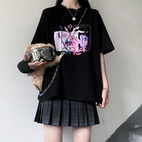 Streetwear Tops Ulzzang Harajuku Vintage Print Women Tshirts Oversize Loose accessory album brandy Summer New Womens T-shirt