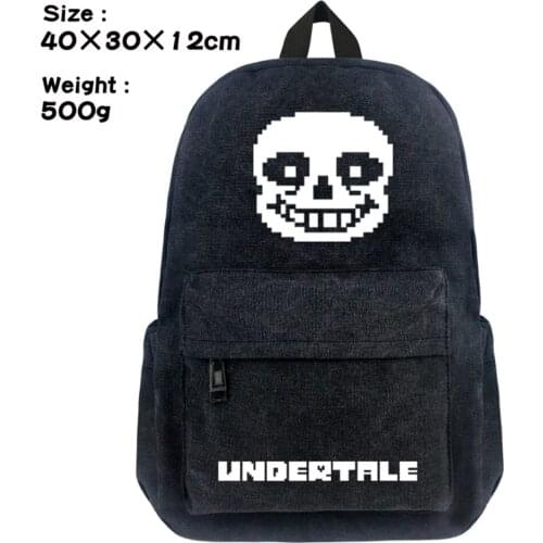 Game Undertale Frisk Canvas Casual Rucksack Student Backpack Zipper School Bag Fashion Travel Bag Unisex Shoulder Bag Bookbag