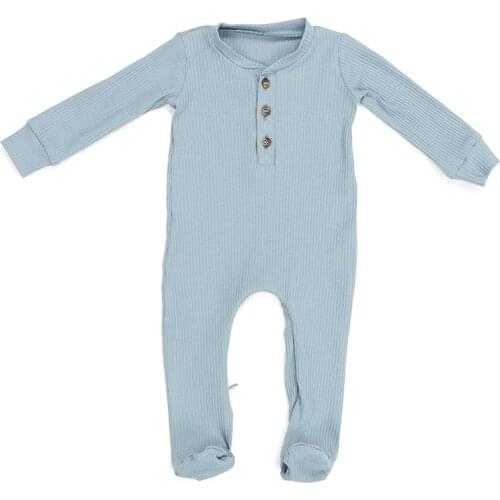 Kaiya Angel Button Footies Newborn Baby Girl Boy Winter Clothes Sleepsuit Clothes Customized Wholesale