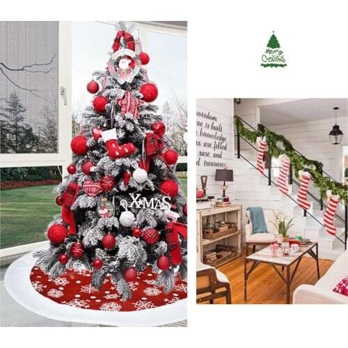1pc White Christmas Tree Skirt Plush Faux Fur Carpet Xmas Floor Mat Ornaments Merry Christmas New Year Christmas Tree Decoration