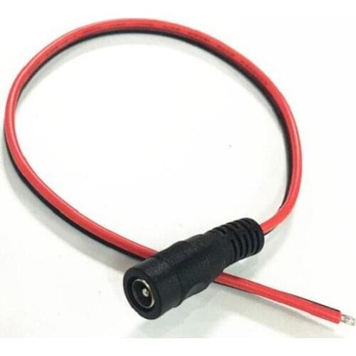 Copper Monitoring DC Power Cord Plug 5.5 * 2.1 Female Black Red fork Interface DC Cable 30CM 100PCS