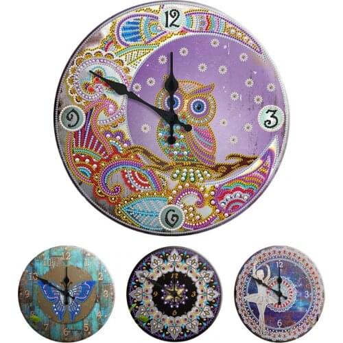 Iron Sheet Special shaped Diamond Painting Clock Set Diamond Mosaic Embroidery Round Tin DIY Art Crafts Mandala Home Decoration