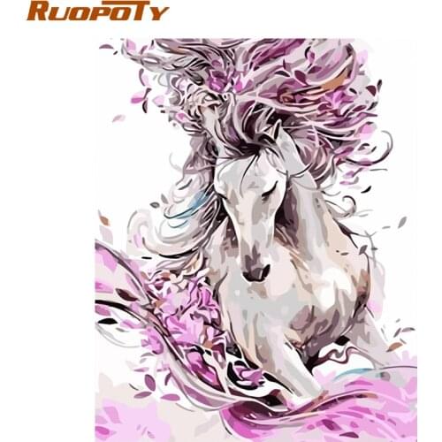 RUOPOTY Frame Picture Horse Animals Diy Painting By Numbers Acrylic Paint On Canvas Coloring By Numbers For Home Wall Art Decors