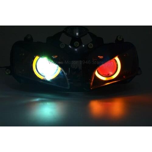 Motorcycle Custom HID Projector Headlight Assembly LED Angel & Demon Eyes DRL Headlamps For Honda CBR600RR CBR 600 RR 2003-2006