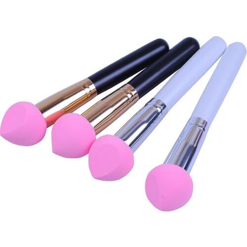 MECOLOR Non-Latex hydrophilia sponge wooden handle Makeup Brushes BB cream foundation brushes women Face cosmetic beauty tools