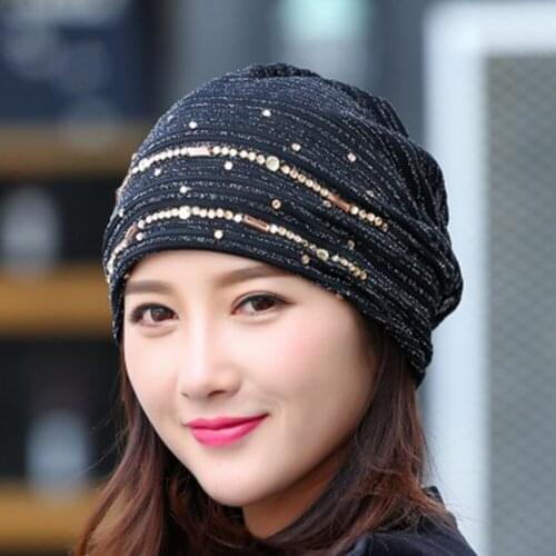 2020 New Women spring Soft slouchy Cap Sleep Turban Hat Liner caps Cotton Bandana Head wrap