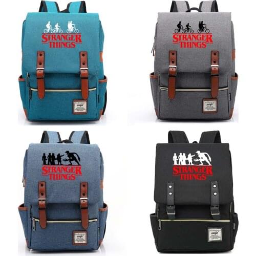 2020 Fashion New Stranger Things Buckle Children School bag Teenagers Student Schoolbags Women Bagpack Men Backpack
