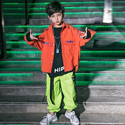 New Boys Hip-Hop Performance Clothes ChildrenS Jazz Dance Costume Kids Korean Version Street Dance Competition Costumes DWY3132
