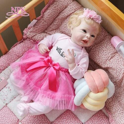 NPK 55CM lifelike soft body 100% handmade detailed painting collectibles art doll reborn baby Flexible limbs