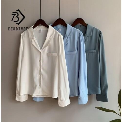 Autumn Women Vintage Full Sleeve White Shirts Notched Elegant Chiffon Blouse Office Wear Fall Spring Casual Basic Tops T17001F