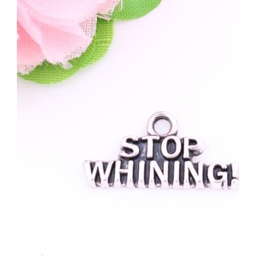 Necklace Pendant For Women Men Letter STOP WHINING Pattern Charm Zinc Alloy Material Silver Antique Provide Dropshipping