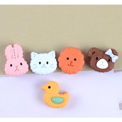 Make Hook Resin Cartoon Animal Duck Bear Cat Rabbit Flatback Cabochon Pendant Diy Hair Bows Jewerly Embellishments Accessories
