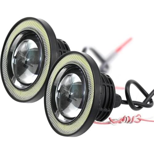 2Pcs 2.5" 3.0" 3.5" Angel Eyes Fog Lamp 64MM 76MM 89MM 12V Universal Car Auto COB Ring Driving Light DRL LED