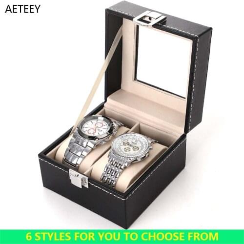 PU Leather Case Holder Organizer Storage Box for Quartz Watches Smart Watch Boxes 1/2/3/5/6 Grids Display Stand Luxury Gift Box