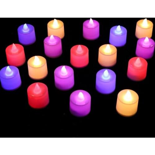 Romantic glow led electronic candle smokeless colorful flashing little light birthday party wedding table creative giveaway