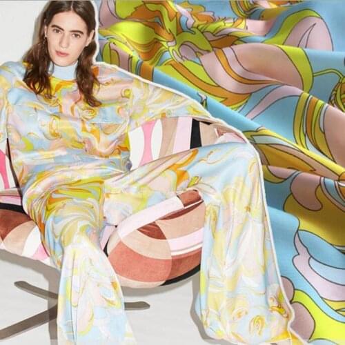 Twill 100% polyester dress shirt digital printing fabric for sewing designer cloth chothing handmade diy material by the yard