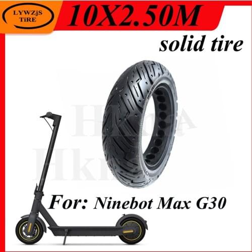 10x2.50M Solid Tire for Xiaomi Ninebot Max G30 Electric Scooter 10 Inch 60/70-6.5 Upgrade and Replace Explosion-proof Tyre