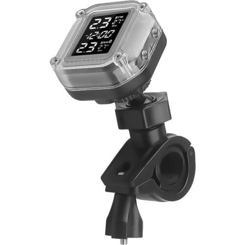 USB Smart Charging Motorcycle TPMS Motor Tire Pressure Tyre Temperature Monitoring Alarm System with 2 External Sensors
