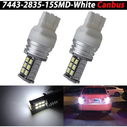 2pcs Canbus 21 W T20 7440 W21W 7441 7443 7444 580 W21 / 5 W Lampadas LED LADA Luzes Lampadas Super Branco Ambar Vermelho DC12 24