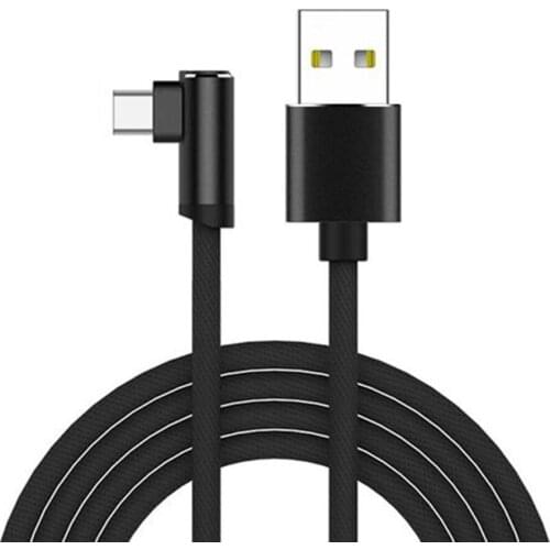 Universal USB Type-C Charger Cable Angle Right Degree 90 Braided Mobile Phone Accessories
