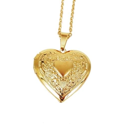 Heart-shaped Openable Phase Box Heart Locket Pendants Women Photo Frame Valentine Lovers Necklace Gift DIY Photo Box Necklace