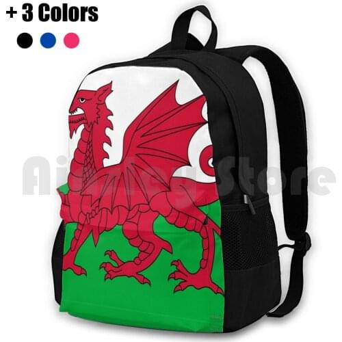 Welsh Flag-Wales Red Dragon Outdoor Hiking Backpack Riding Climbing Sports Bag Welsh Flag Wales Flags Language Culture Dialect
