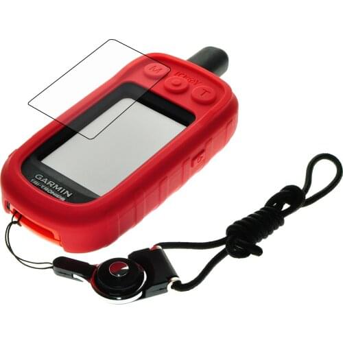 Protect Silicone Case + Black Detachable Ring Neck Strap+Screen Protector for Handheld GPS Garmin Alpha 100 Alpha100