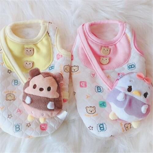 Cute Cartoon Dog Vest Coat Autumn Winter Cat Dog Clothes Lovely Pet Clothing Outfit Puppy Garment Small Dog Costume Dropshipping